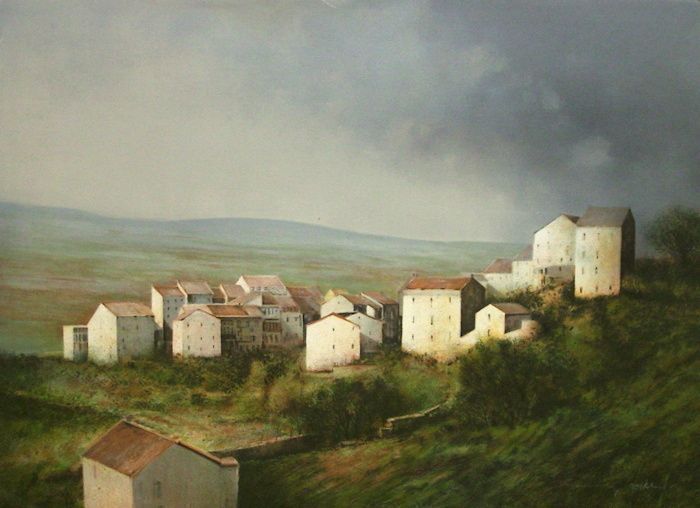 D'izarny François Lithograph Village De Provence
