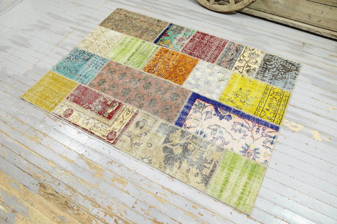 Turkish Patchwork Rug, Vintage Rug, Oushak Rug, Turkey Rug, Contemporary Rug, Modern, Handmade photo furniture
