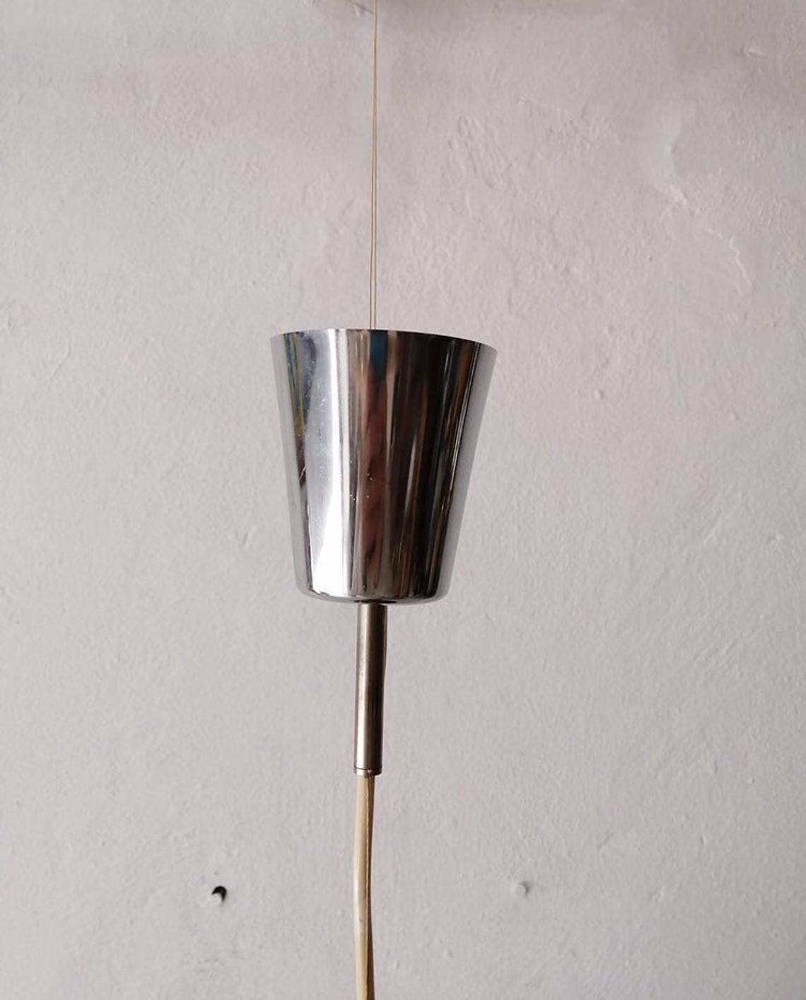 photo furniture Reggiani Goffredo Wonderful Green Metal Suspension Lamp, 1960s Italy