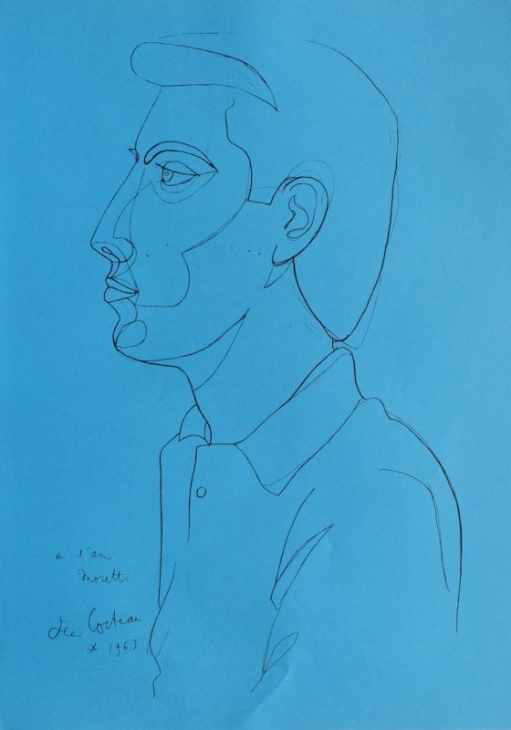Cocteau Jean After Offset Poster From 1973 Portrait Of Raymond Moretti 3