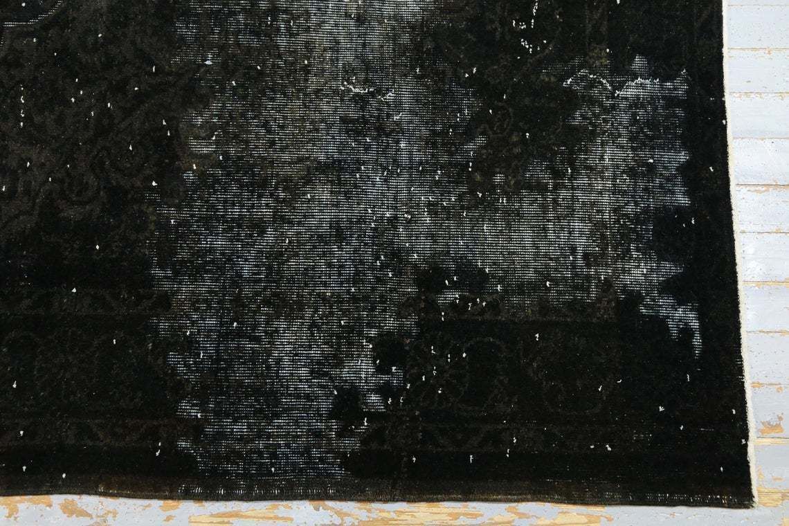 Black Turkish Vintage Rug, Anatolian 6.7x9.8 Oushak Rug, Area Rug, Anatolian Rug, Wool Rug, Turkish Rugs, Handwoven Rug, Oriental Rug photo vinterior