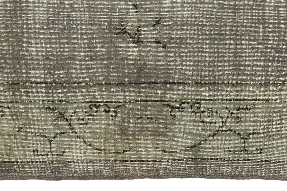 Antique Turkish Oushak Area Rug, Anatolian Handwoven Gray Beige Brown, Bohemian Wool Rug, Rugs, Boho Luxury Chic Distressed 6.9x10.2 photo vinterior
