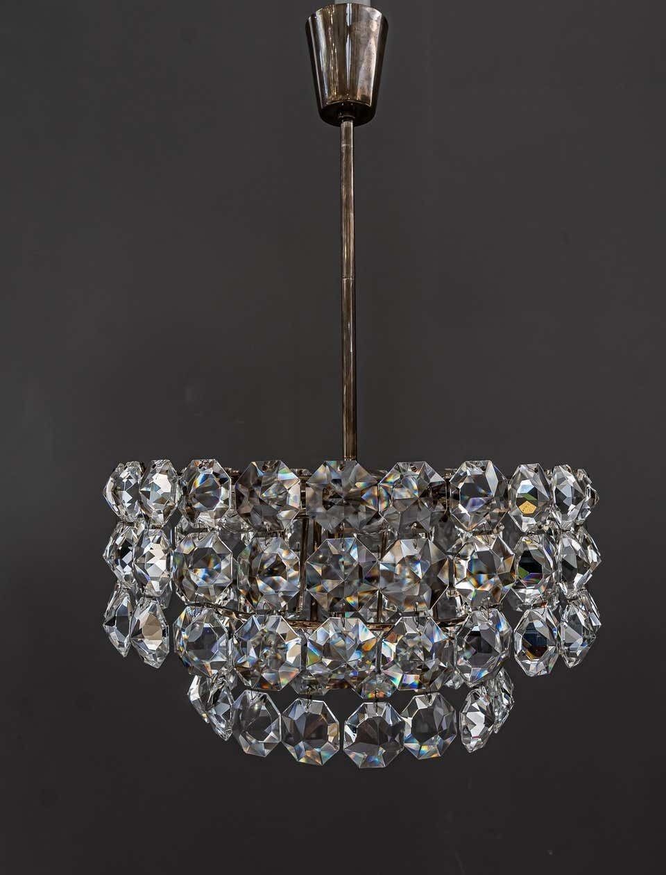 Beautiful Crystal Chandelier By Bakalowits & Sons, Vienna, 1960s