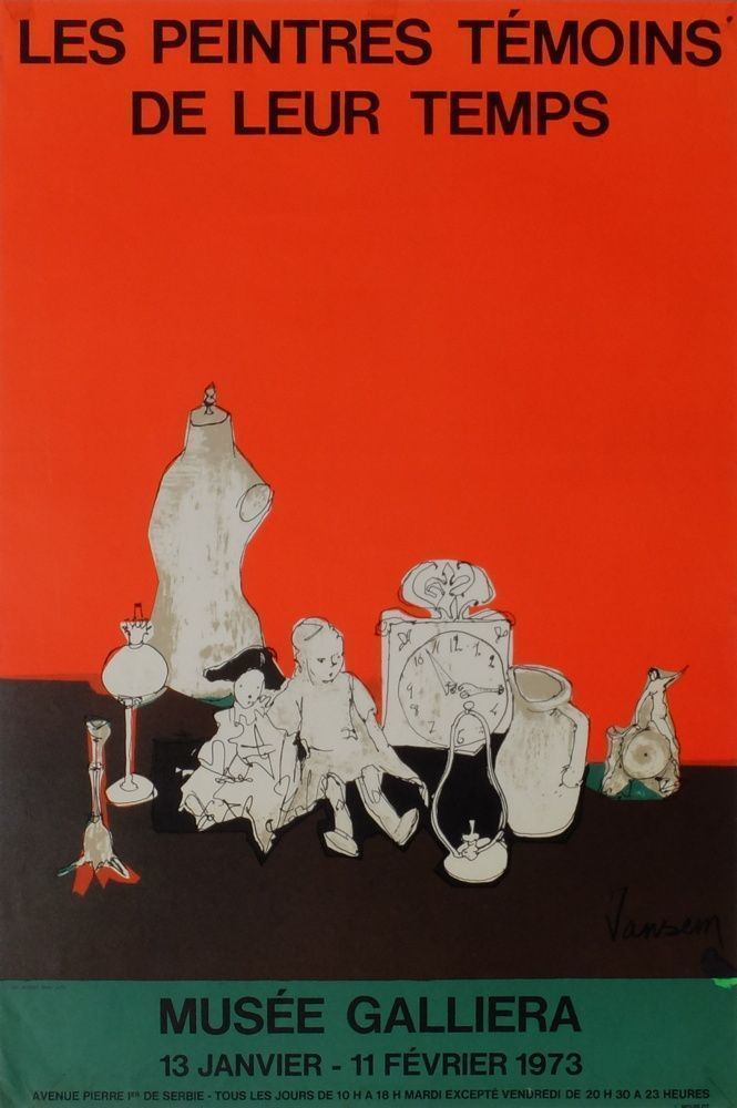 Jansem Jean   Mourlot Lithograph Poster   Exhibition Galliéra Museum 1973