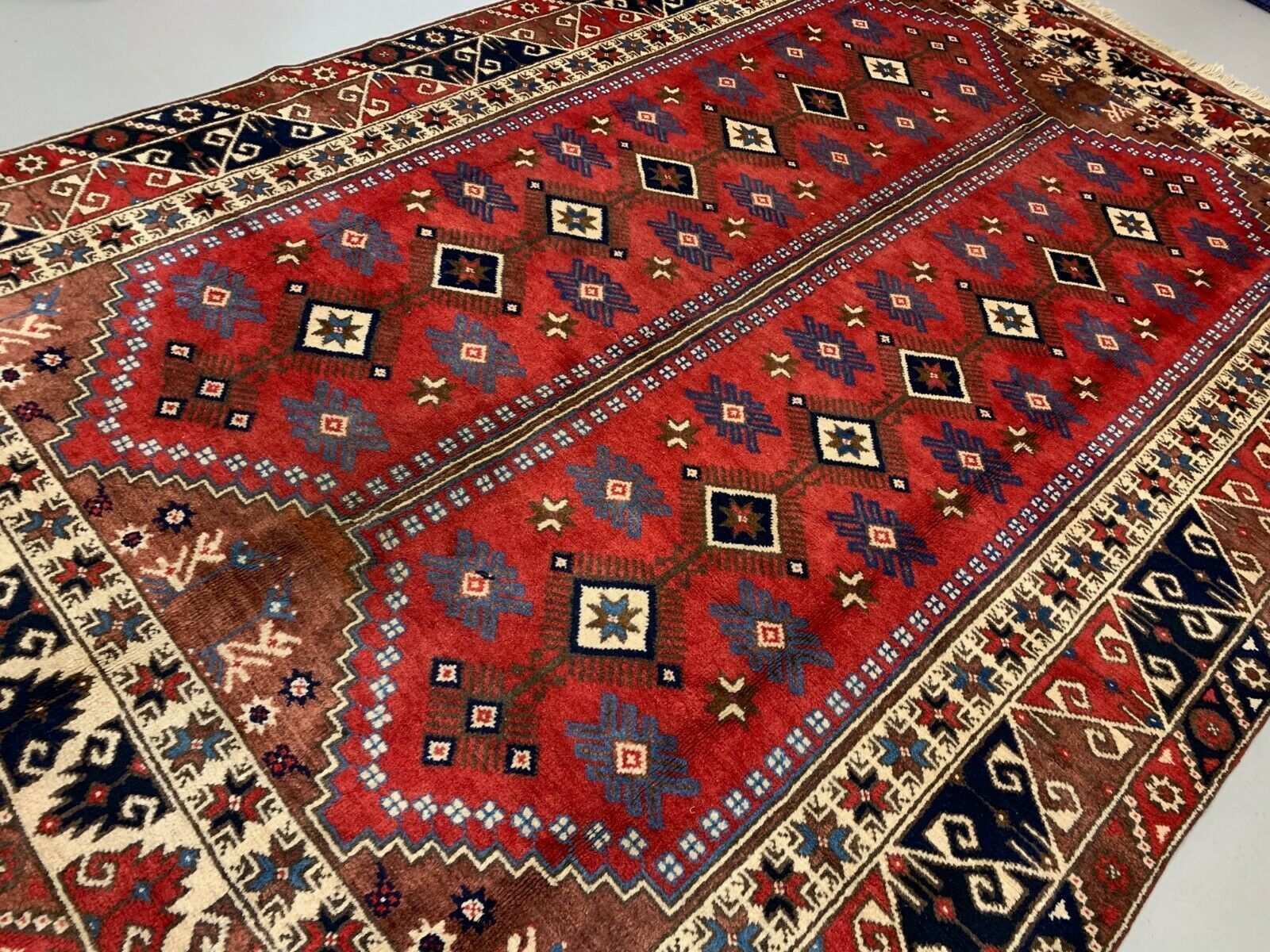 Turkish Tribal Rug 300x200 Cm Turkish Carpet Red Large photo vintage