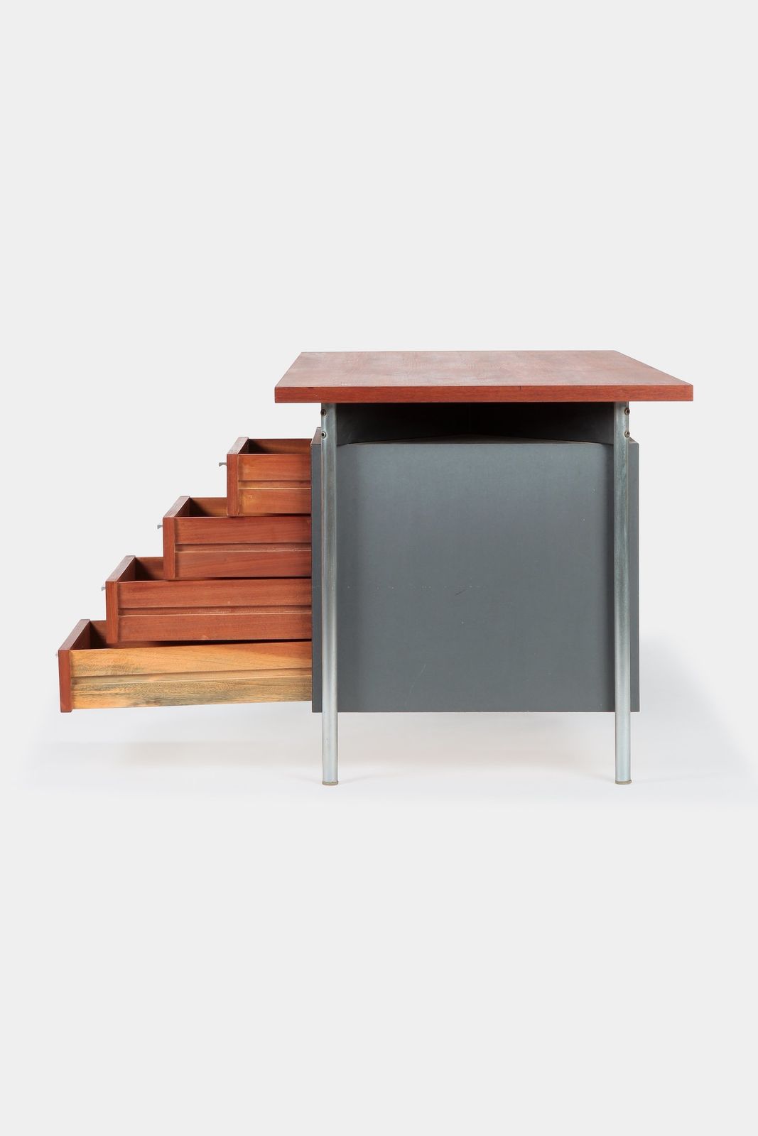 Teak Formica Tubular Steel Desk 60s photo buy