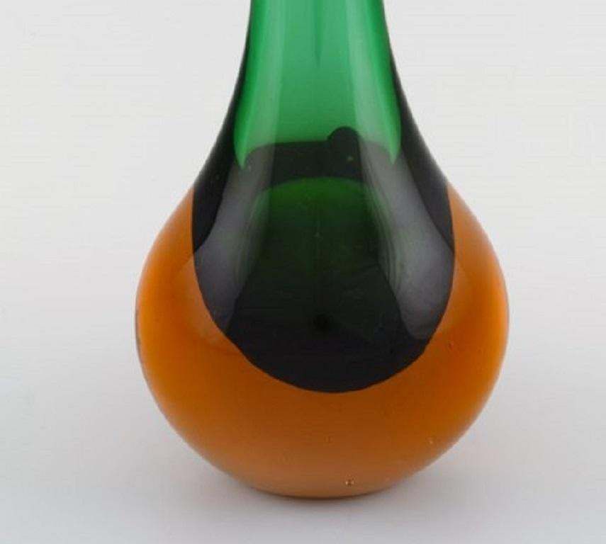 Large Murano Vase In Mouth Blown Art Glass With Narrow Neck, Italian Design photo furniture