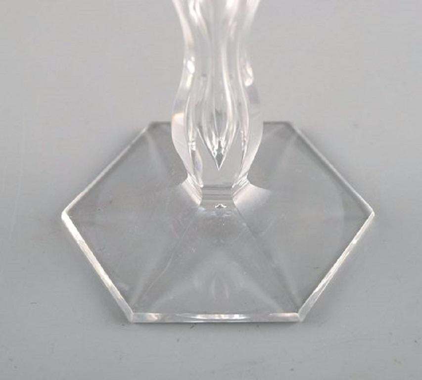 Val St. Lambert, Belgium, Eight Lalaing Glasses In Mouth Blown Crystal Glass photo vinterior