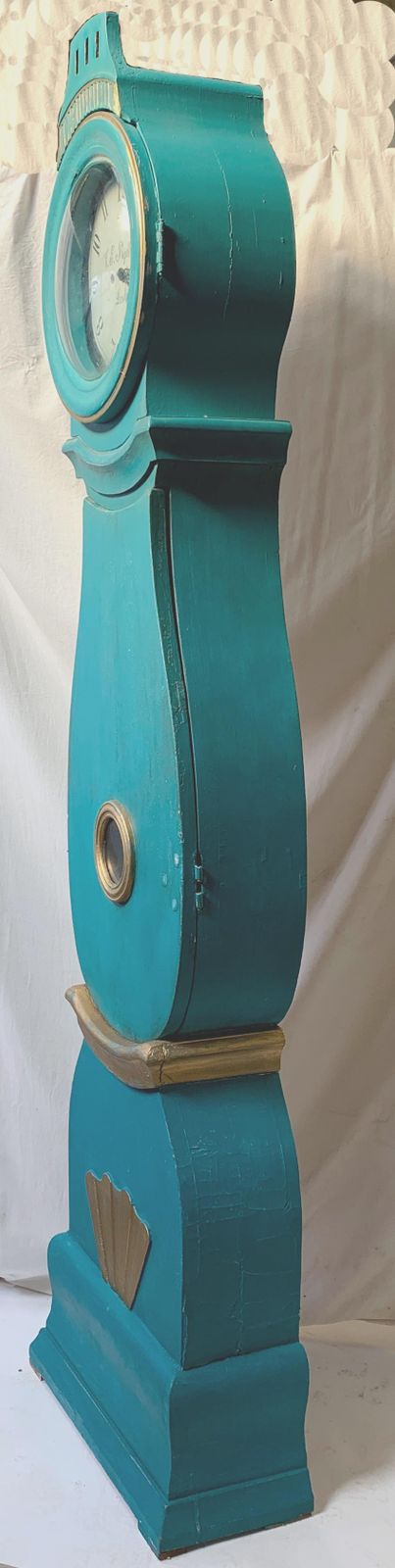 Swedish Mora Clock Turquoise Early 1800s Rydberg Antique photo furniture