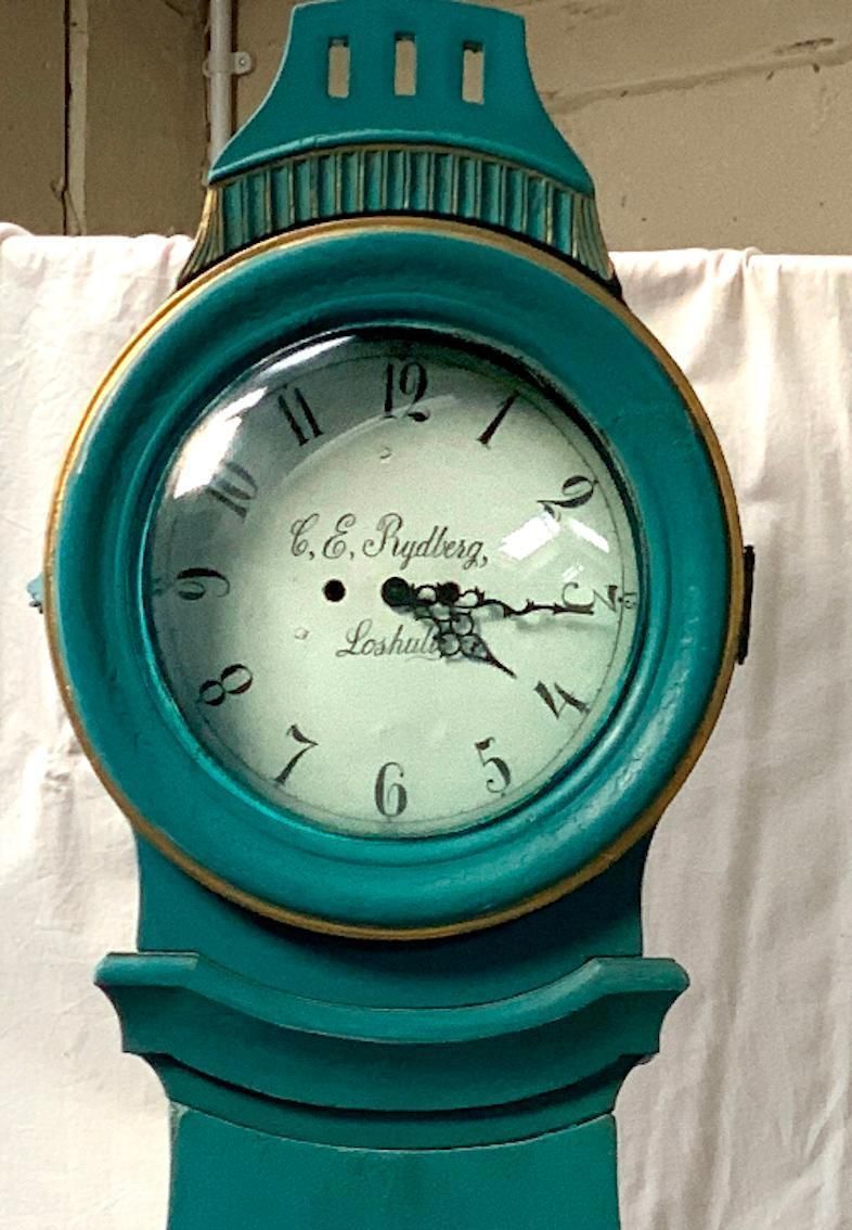 Swedish Mora Clock Turquoise Early 1800s Rydberg Antique photo Home Decor