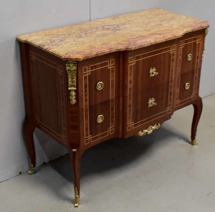Mahogany Sauteuse Commode, Transition Louis XV / Louis XVI Style   Early 20th Century photo furniture