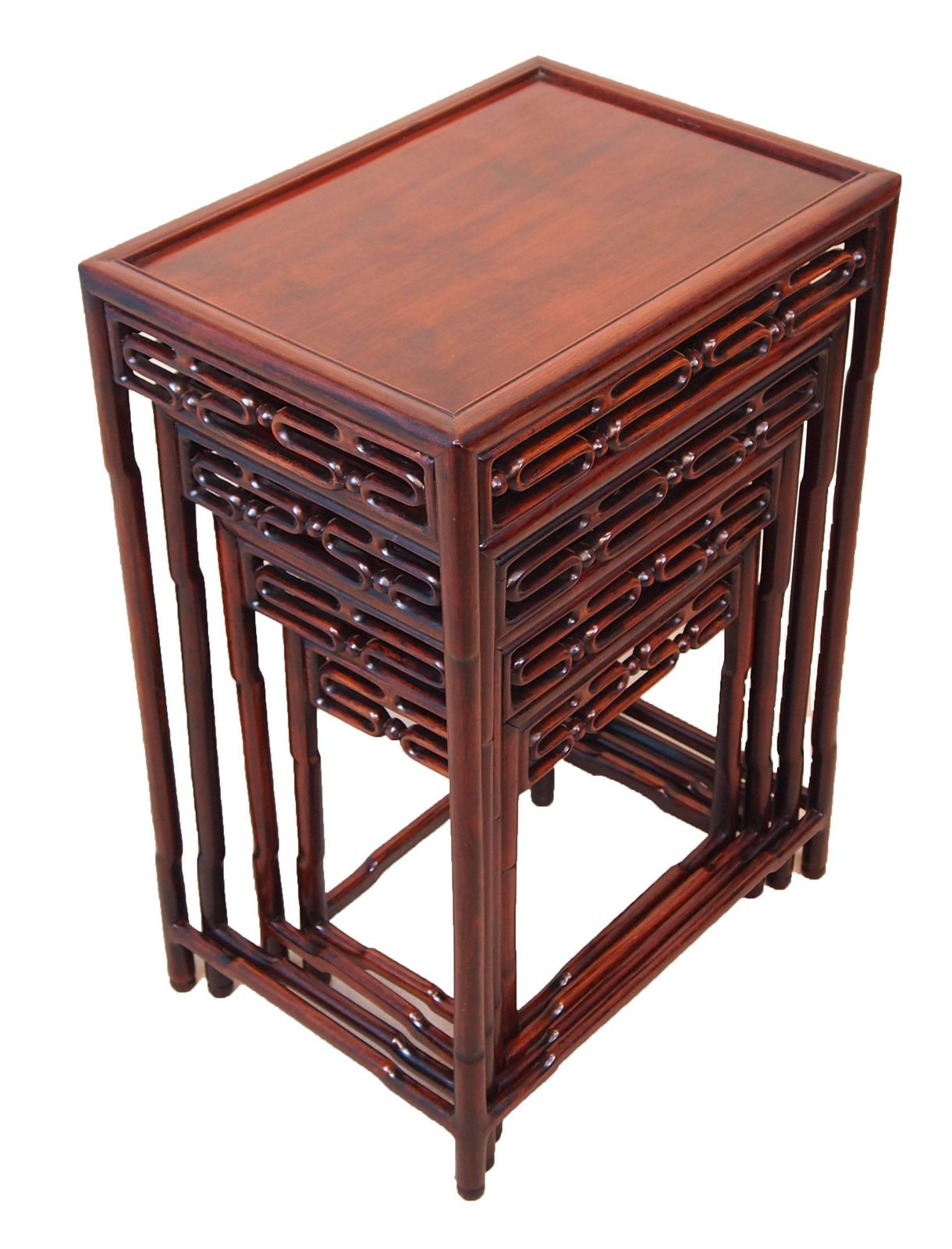 Antique Oriental Hardwood Nest Of Coffee Tables (China, Circa 1870) photo furniture