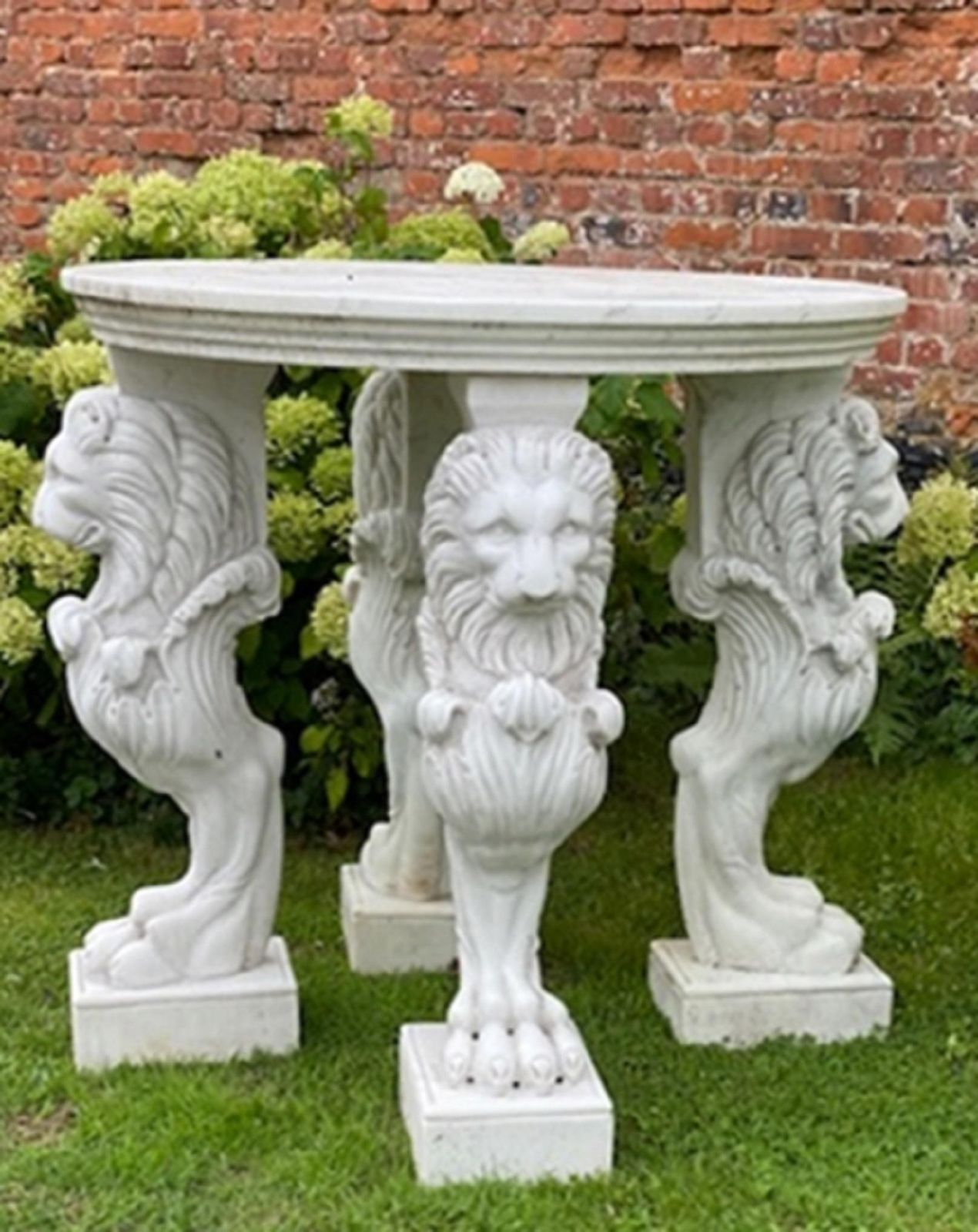 Large And Round Marble Table With Feet In The Shape Of Lions, Italy photo furniture