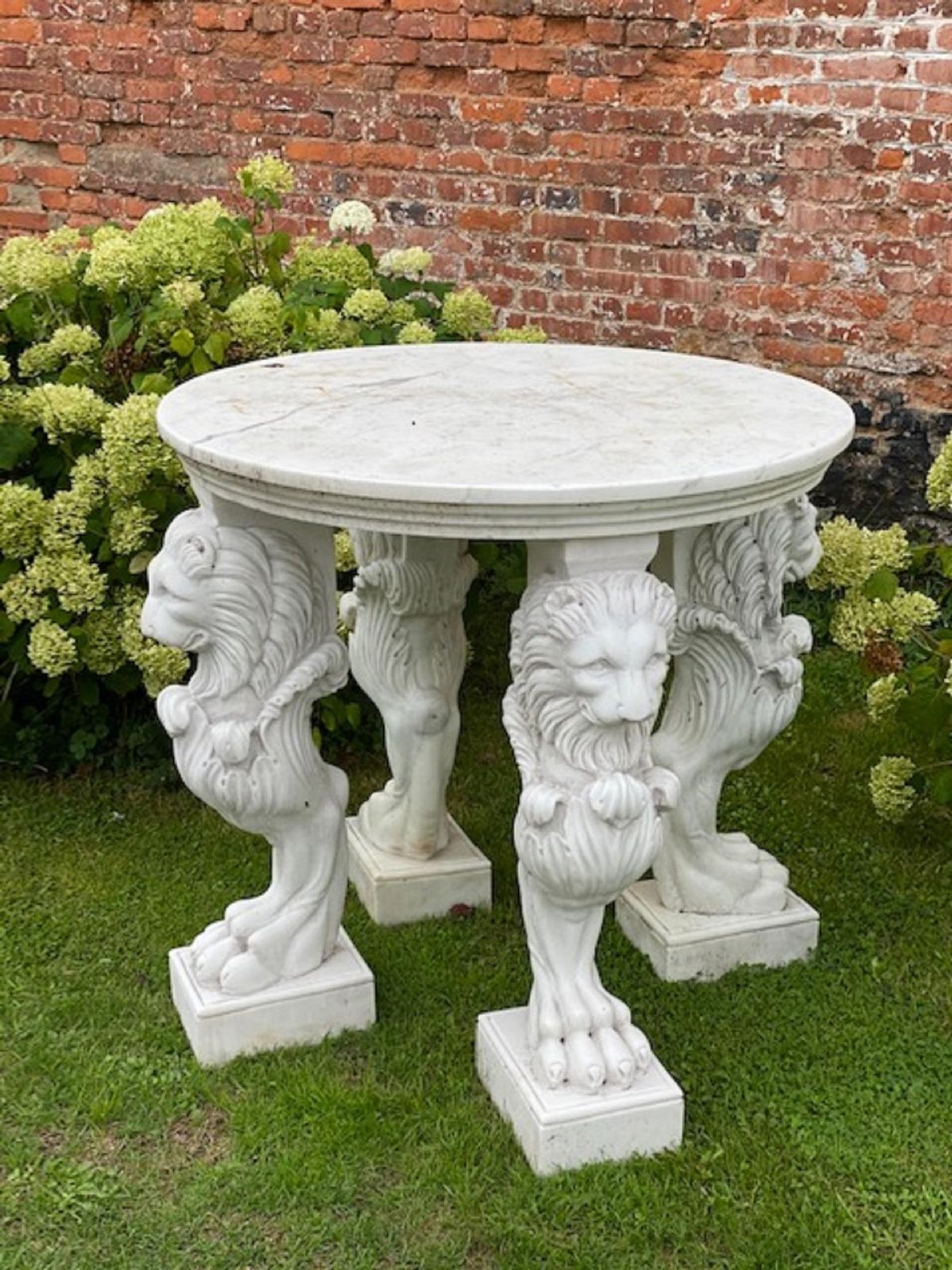Large And Round Marble Table With Feet In The Shape Of Lions, Italy photo Furniture