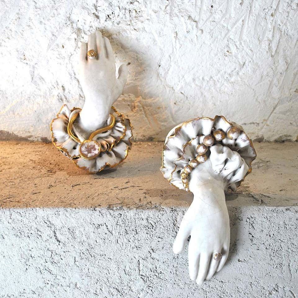 Pair Of Ceramic Hands 1920s In Art Deco photo 1240.0