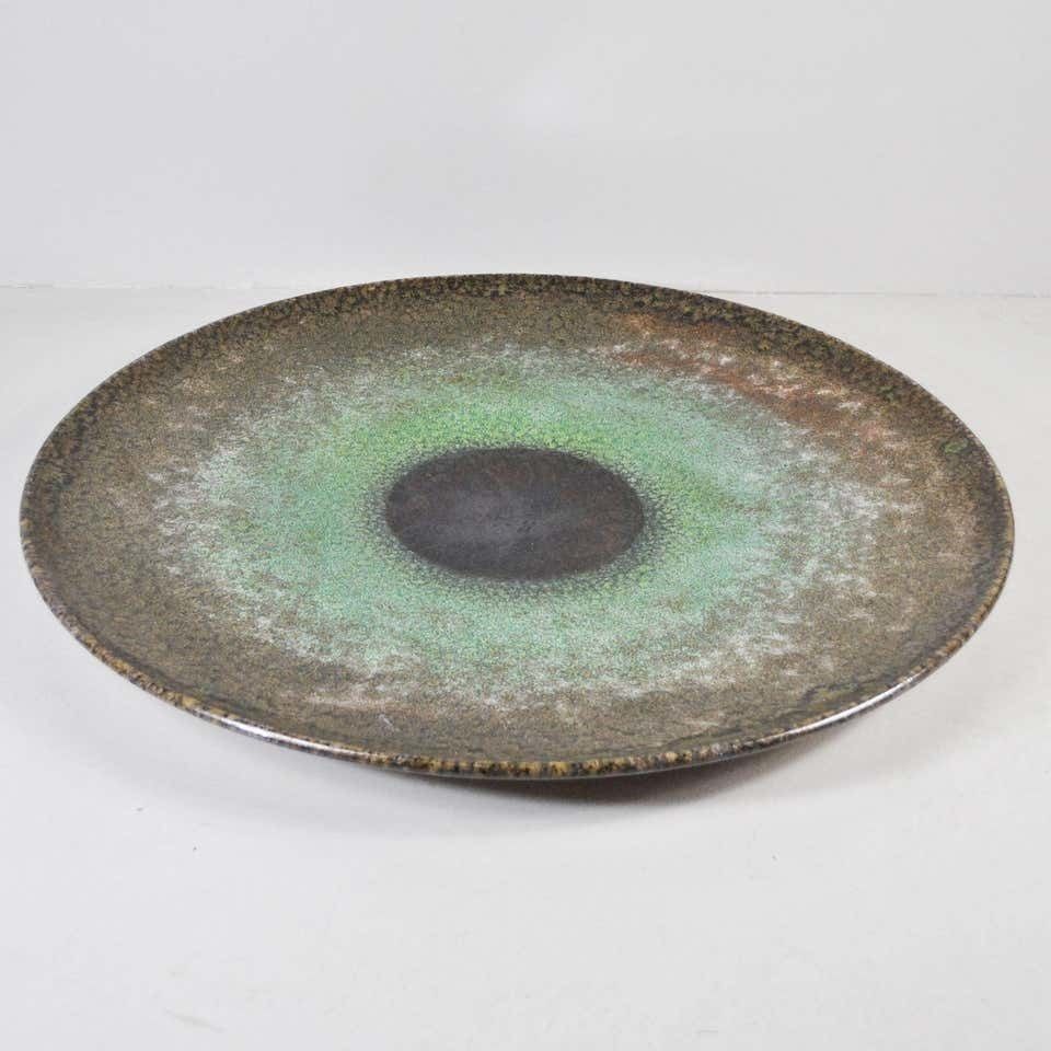 Italian Midcentury Large Ornamental Plate Centerpiece From The 1970s photo vinterior