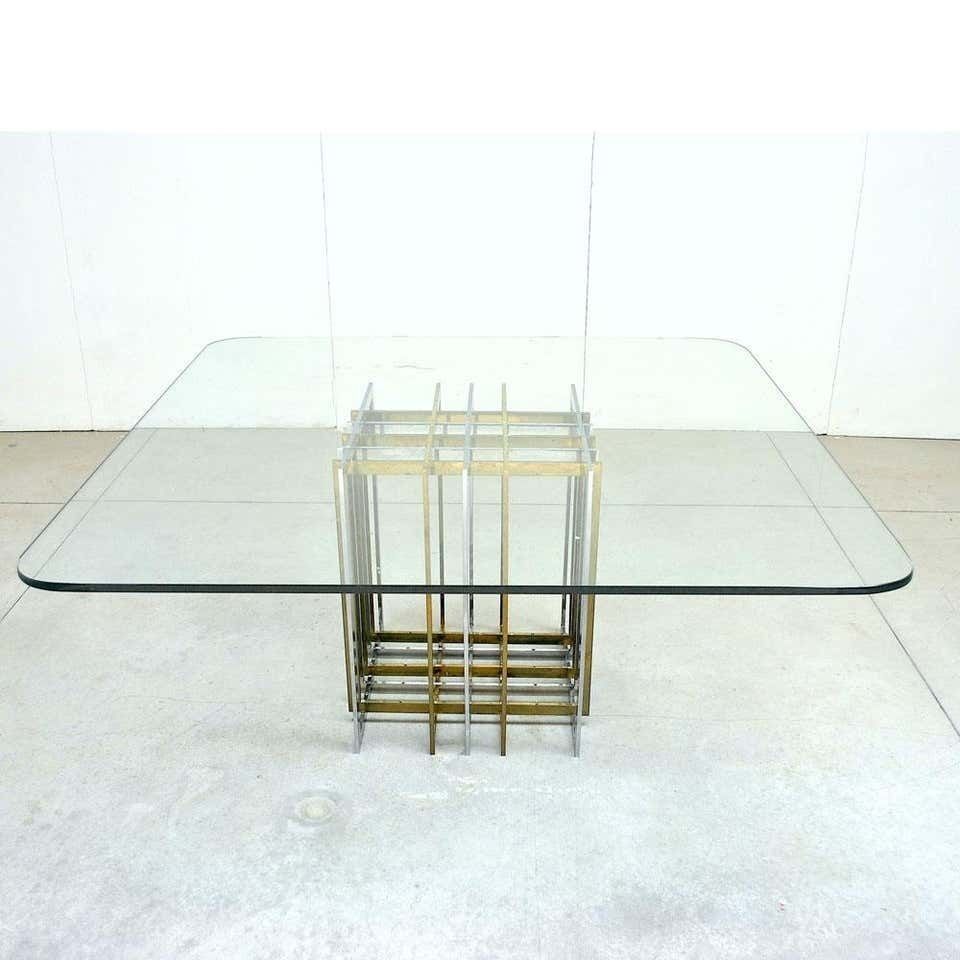 Pierre Cardin Midcentury 1970s Table In Brass Steel And Glass photo furniture