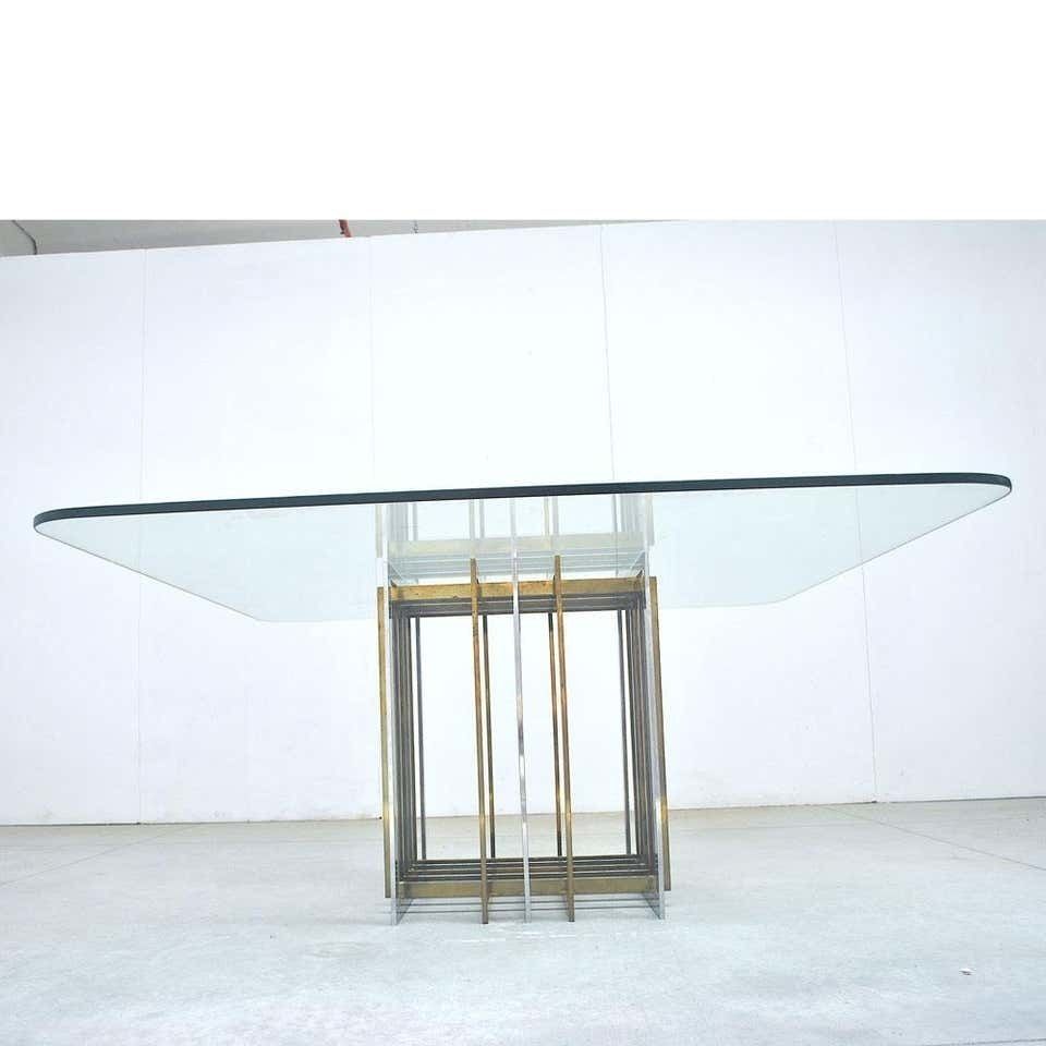 Pierre Cardin Midcentury 1970s Table In Brass Steel And Glass photo buy