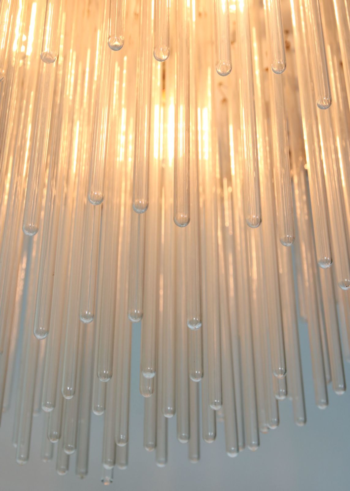 photo furniture Minimalist Hand Blown Glass Chandelier, 1 Of 15, 1970s