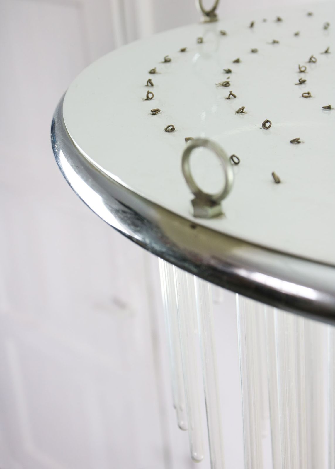 1750.0 Minimalist Hand Blown Glass Chandelier, 1 Of 15, 1970s photo