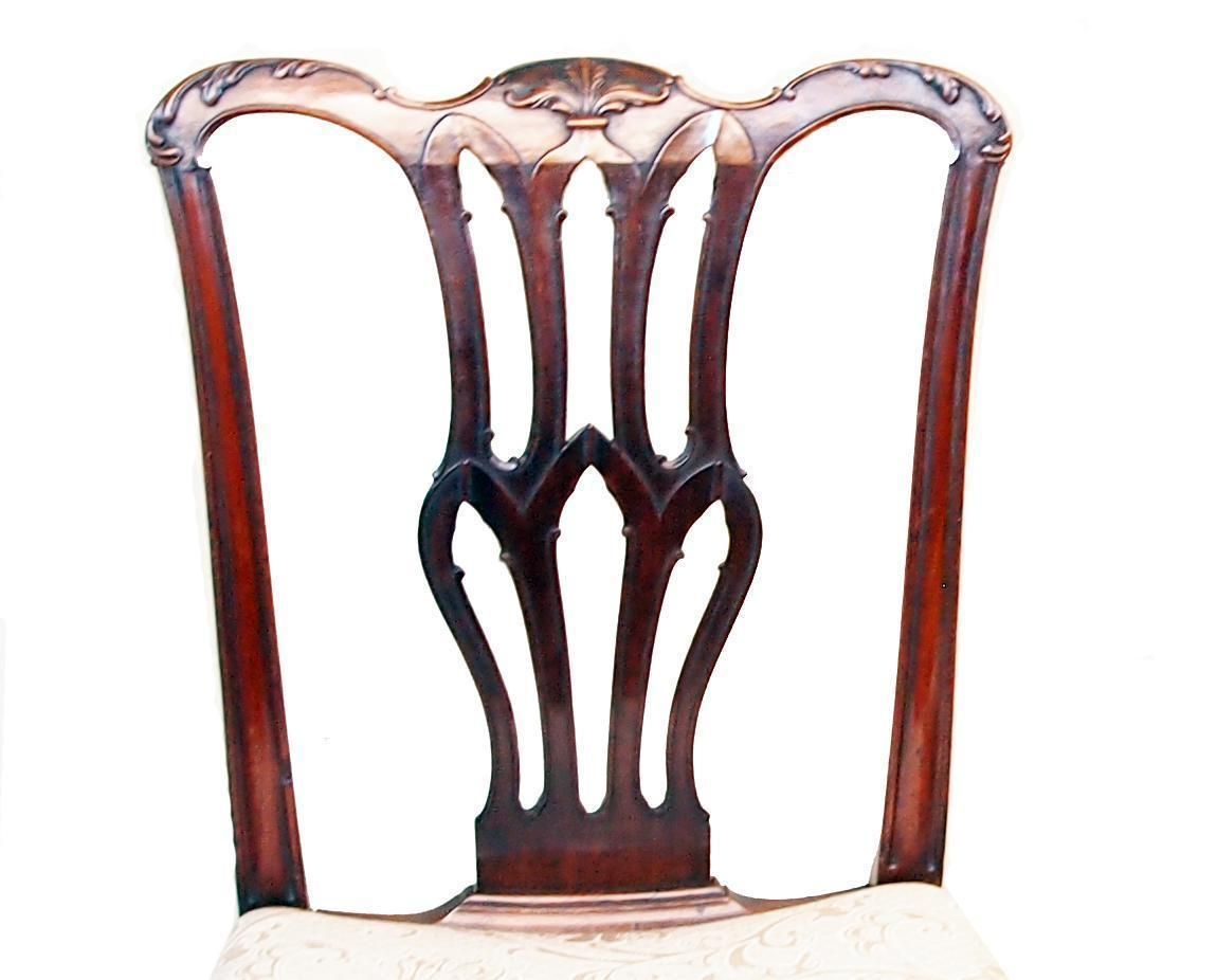 Antique Georgian Mahogany Pair Of Side Chairs (England, Circa 1760) photo for sale