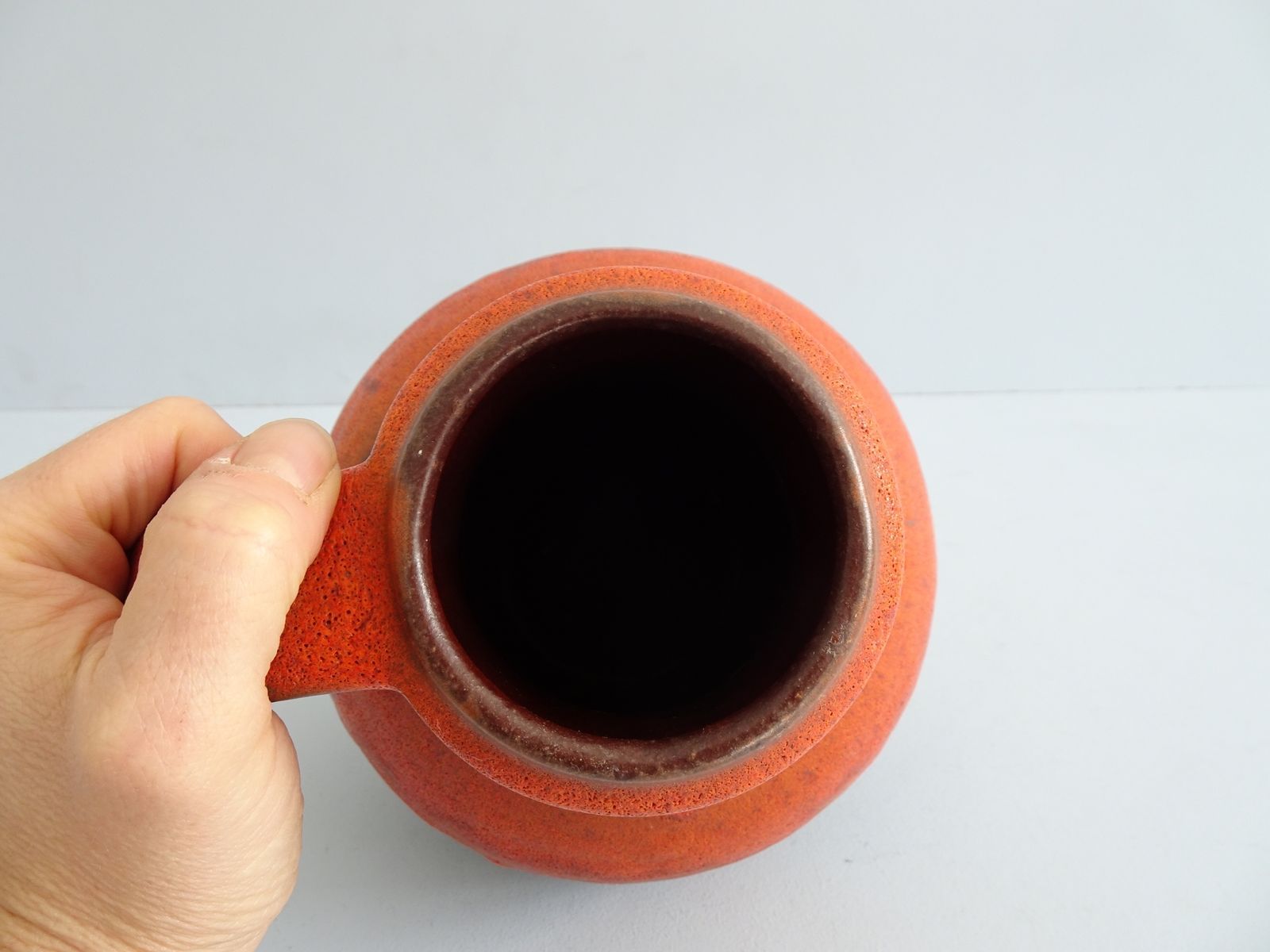 photo furniture Carstens Vase In Brown Orange, Mid Century Handle Vase, Carstens Tönnieshof Jug Vase