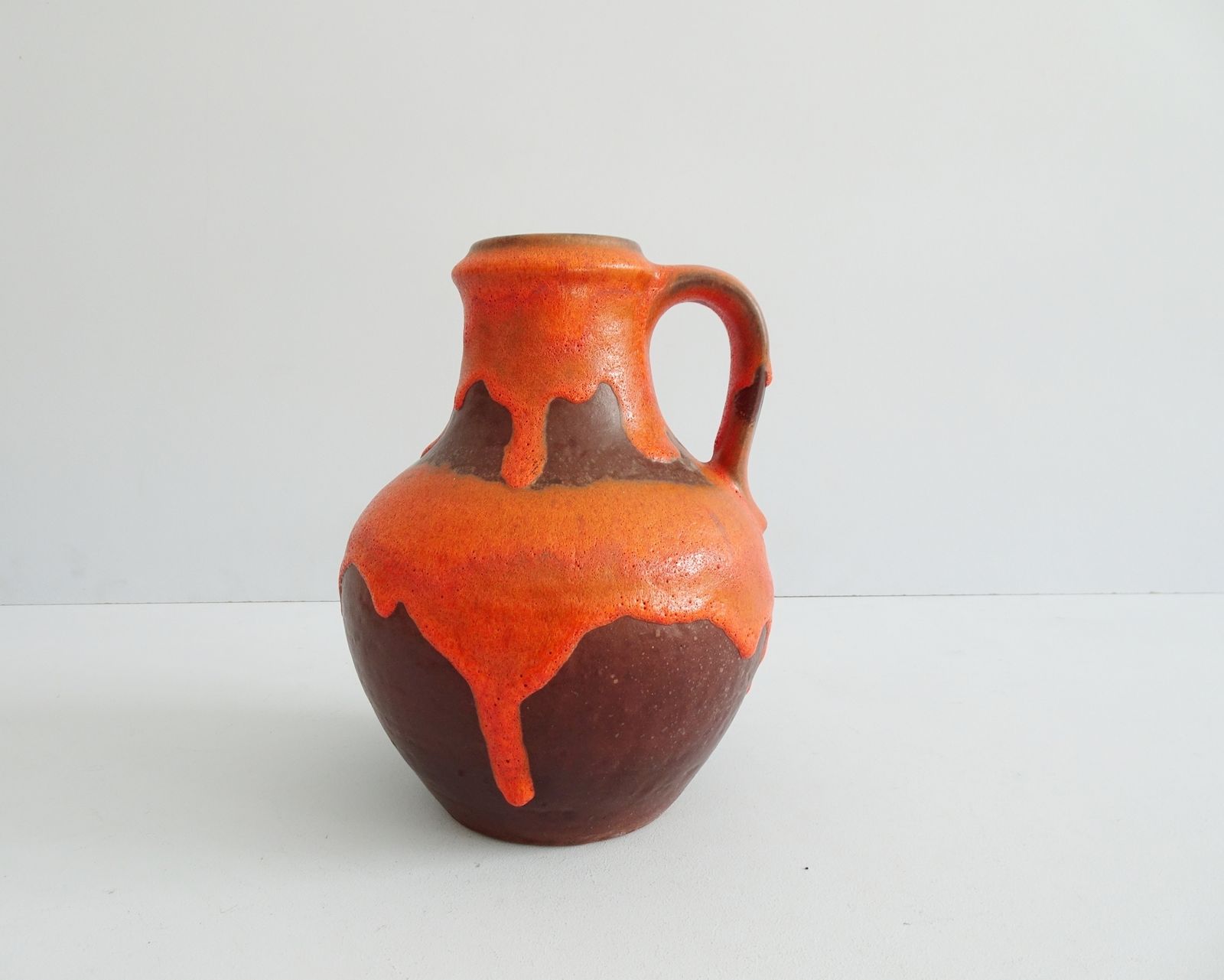 Carstens Vase In Brown Orange, Mid Century Handle Vase, Carstens Tönnieshof Jug Vase photo furniture