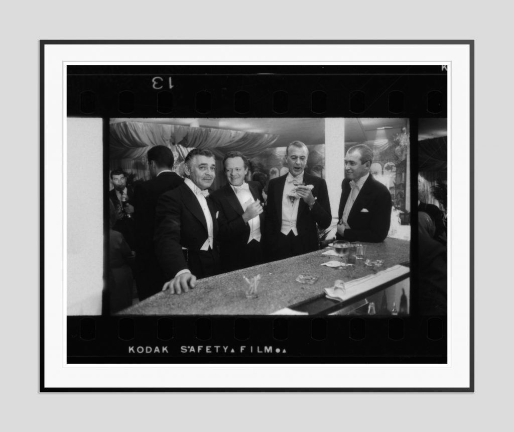 Slim Aarons 'New Year At Romanoff's' Oversize Black Frame Silver Gelatine Resin Print