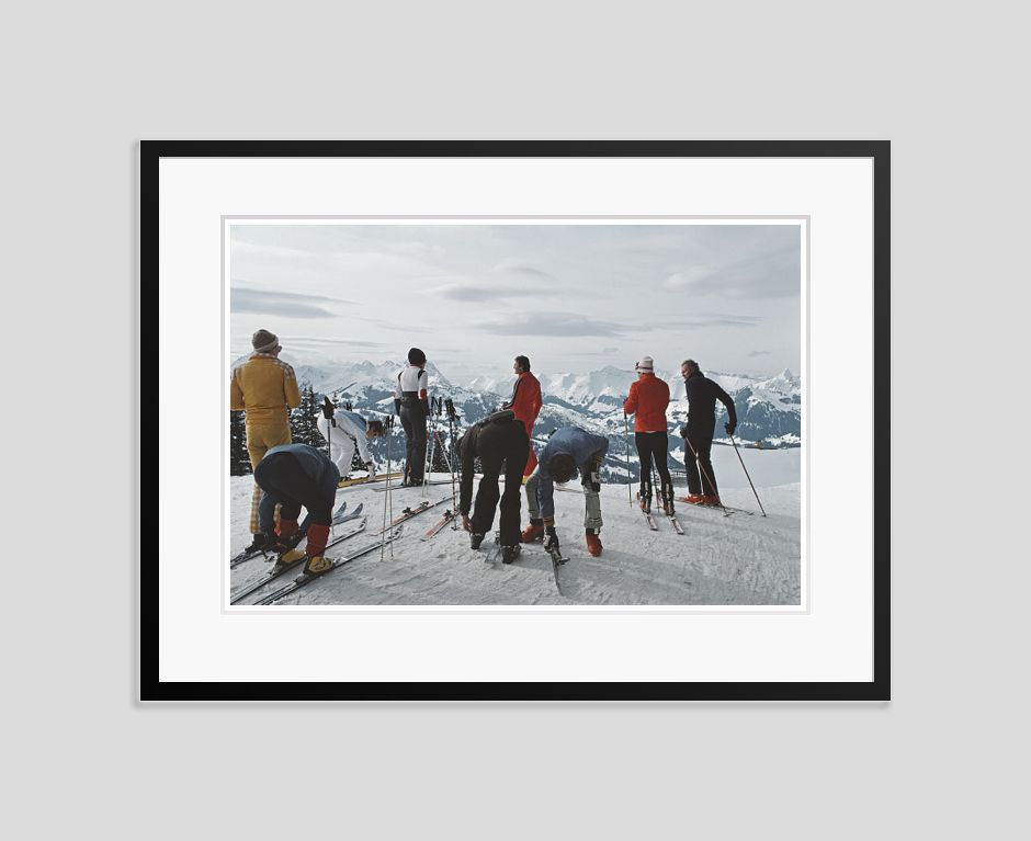 Slim Aarons 'Skiers At Gstaad' 1977 Oversize C Type Print Framed In Black