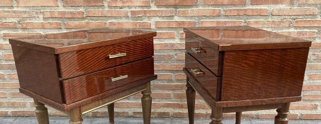 photo for sale Vintage Wood Nightstands, 1970s, Set Of 2