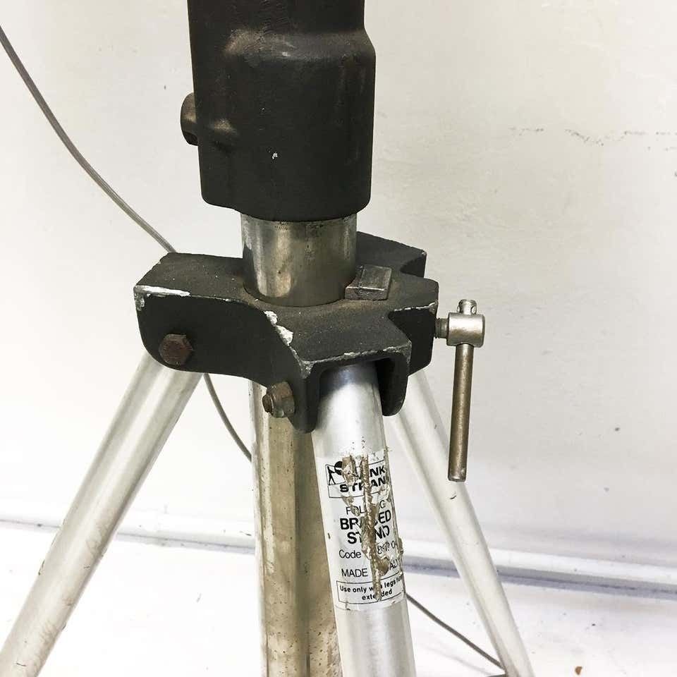 1595.0 1960s 70s Strand Electric Steel Stage Theatre Tripod Industrial Salvaged Light photo