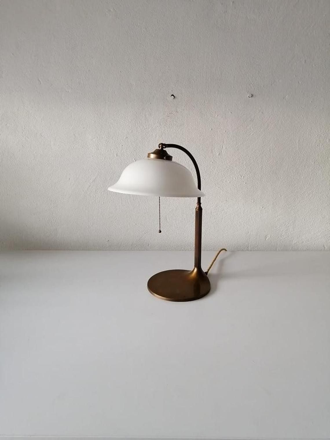 photo furniture Art Deco Table Lamp 40s Germany   Glass Head And Bronze Body   By Trikonzept Bonn