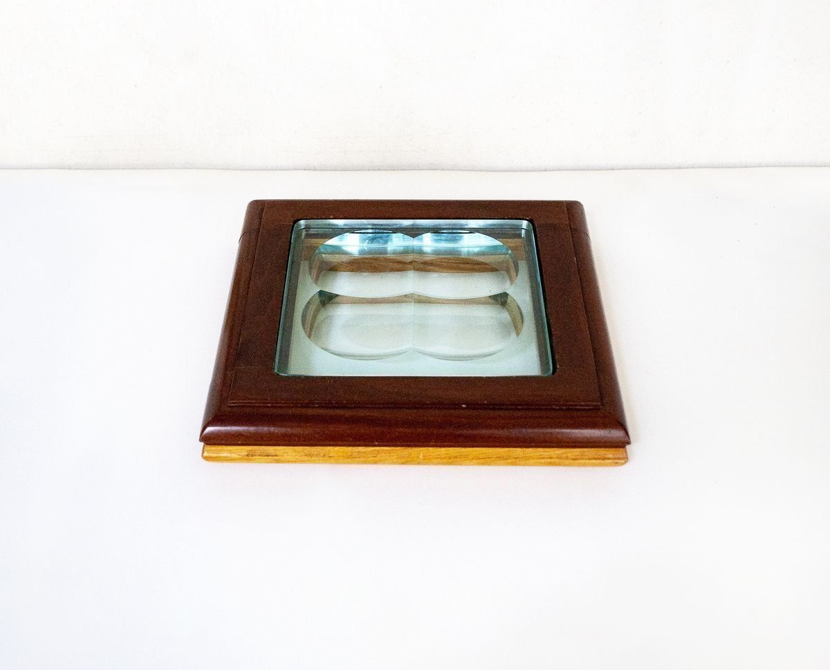 Glas Met Houten Lijst Van Fontana Arte, Jaren 1970 photo furniture