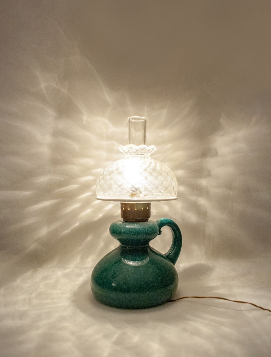 Murano Glazen Tafellamp Met Messing Details Van Seguso, Ca. Jaren 1950 photo furniture
