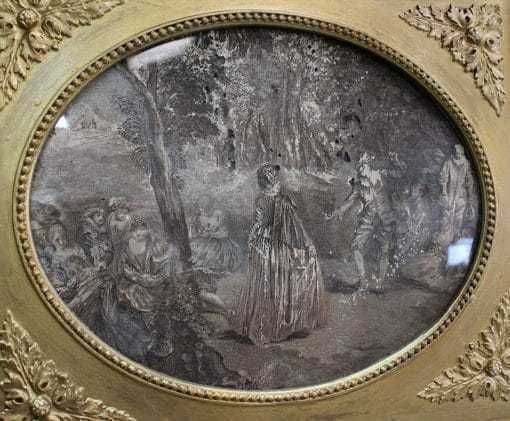 Set Of Trumeau Mirror And Half Moon Console, In Golden Wood   Late 19th Century photo Home Decor