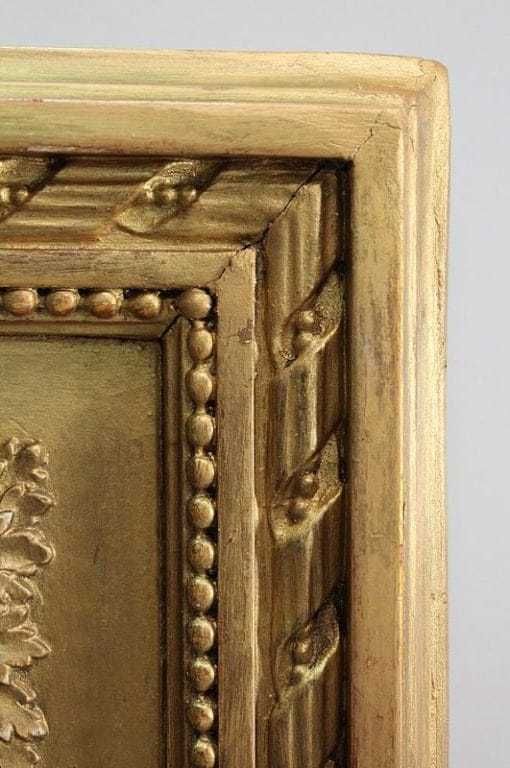 photo furniture Set Of Trumeau Mirror And Half Moon Console, In Golden Wood   Late 19th Century