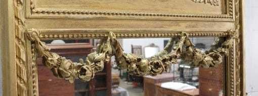 Home Decor Set Of Trumeau Mirror And Half Moon Console, In Golden Wood   Late 19th Century photo