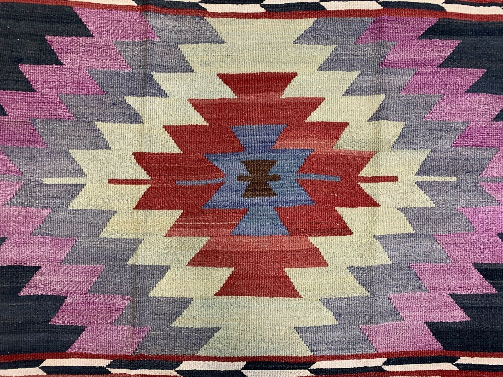 Vintage Turkish Kilim 315x139 Cm Wool Kelim Rug Large, Purple, Red, Black, Blue photo buy