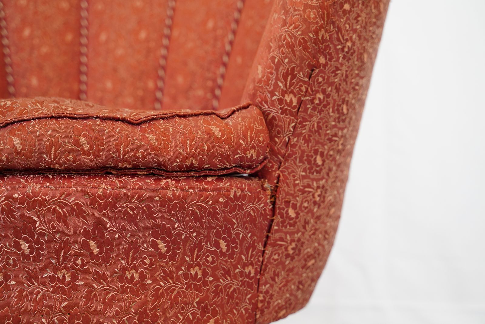 Set Of Two Armchairs And One Ottoman In The Manner Of Gio Ponti, Italy 50s. photo for sale