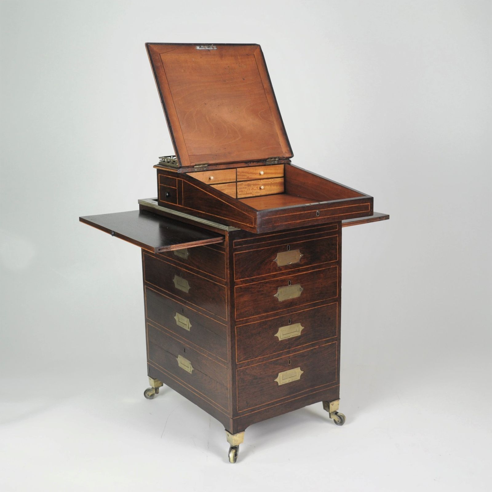 Small And Rare Campaign Mahogany Davenport