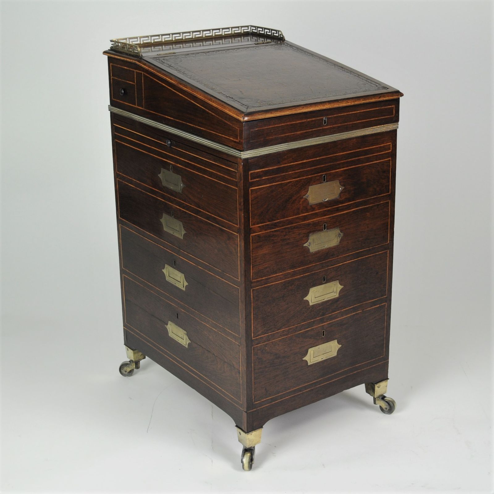 Small And Rare Campaign Mahogany Davenport photo furniture