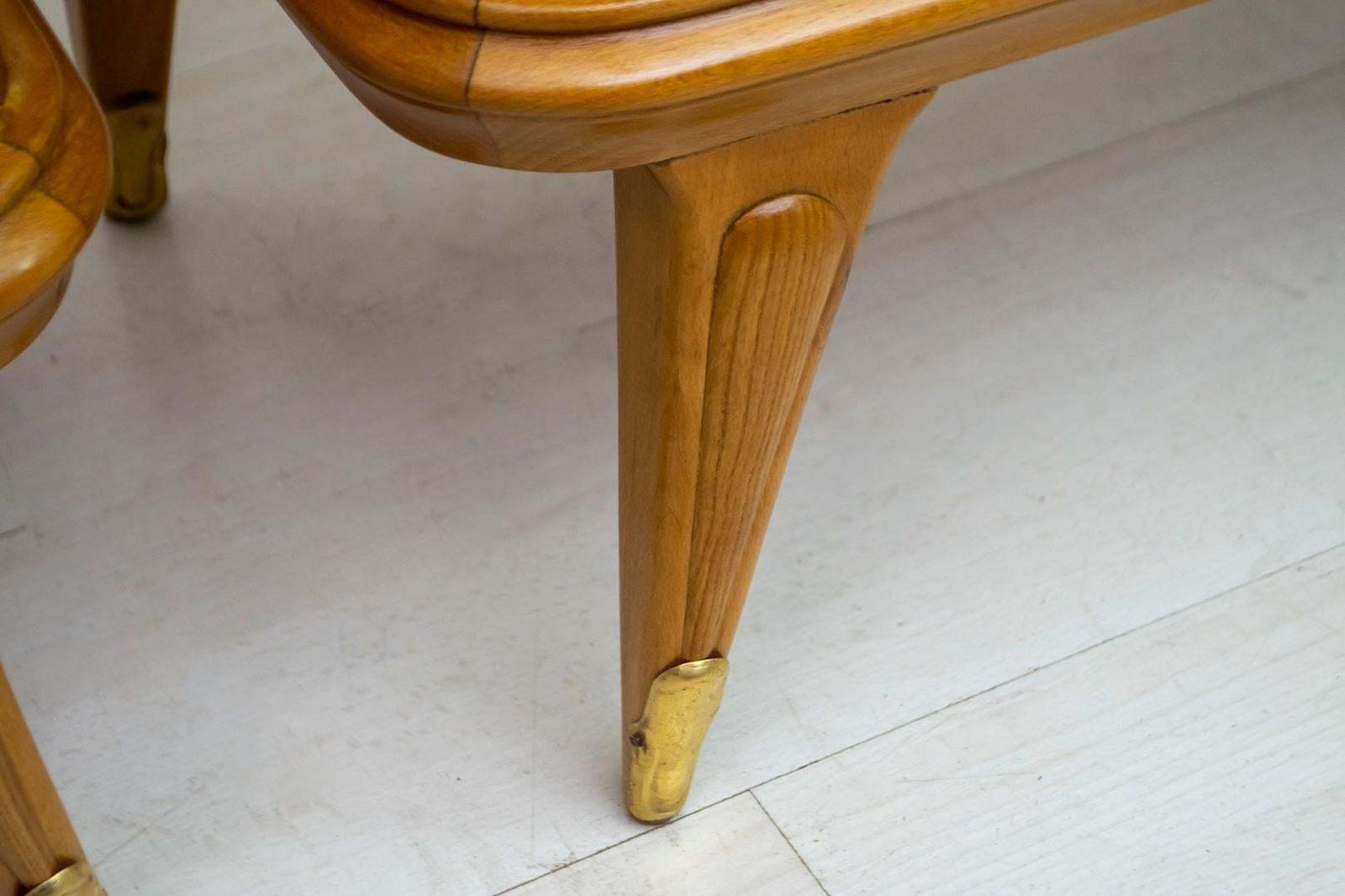 photo for sale Pair Of Mid Century Modern Italian Ash Wood Night Stands, 1950s