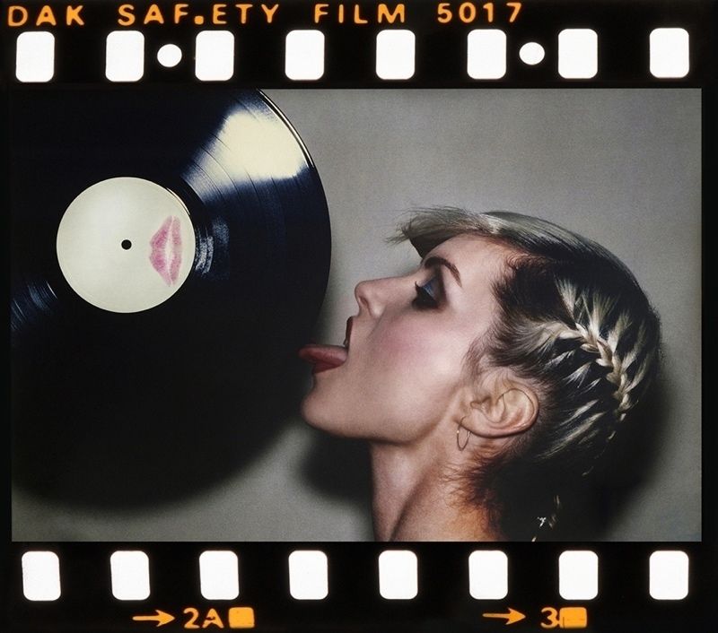 ‘ Vinyl Blondie ' 1978 By Martyn Goddard Giclee Print Framed In Black photo furniture
