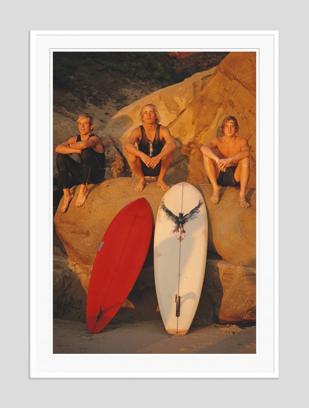 Slim Aarons 'Laguna Beach Surfers' 1970 Oversize C Type Print Framed In White