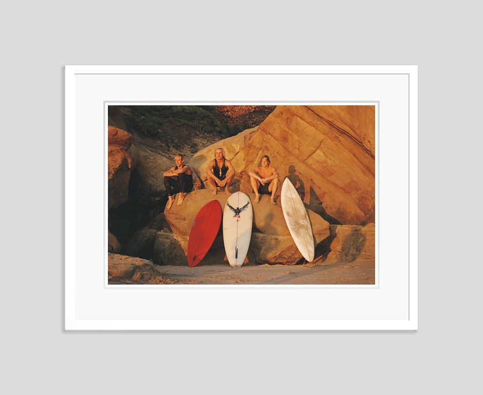 Slim Aarons 'Laguna Beach Surfers' 1970 Oversize C Type Print Framed In White