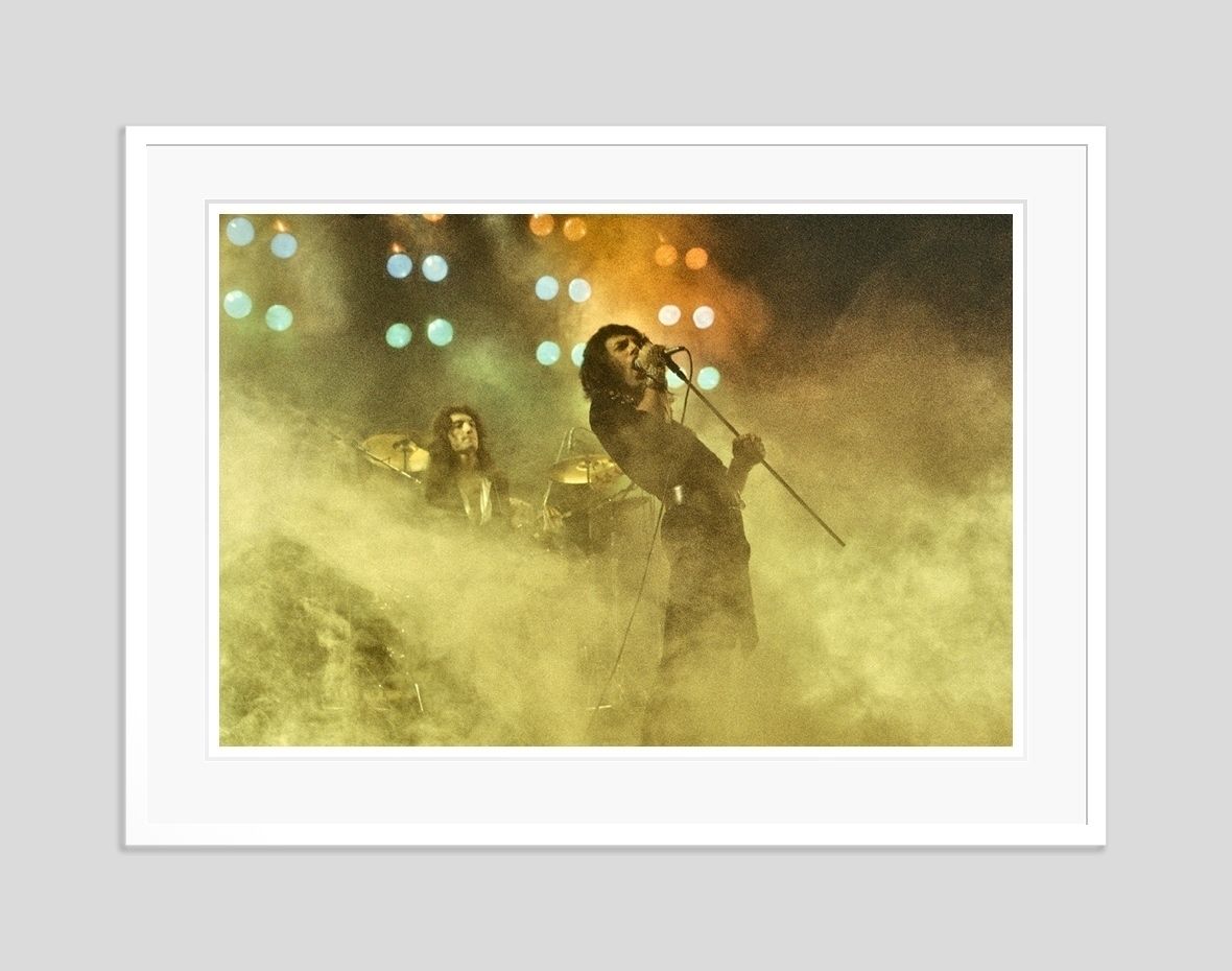 ' Queen In Concert ' By Martyn Goddard Giclee Print Framed In White photo furniture
