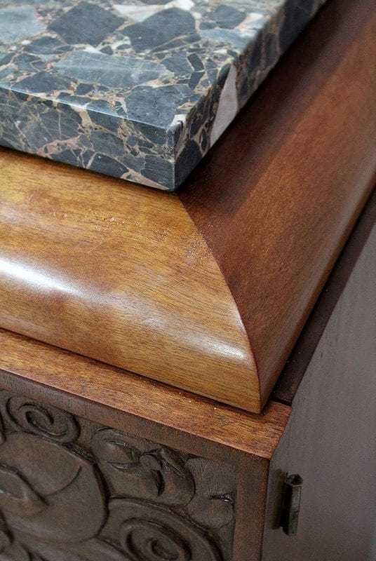 Art Deco Sideboard In Solid Mahogany 1920 photo vintage