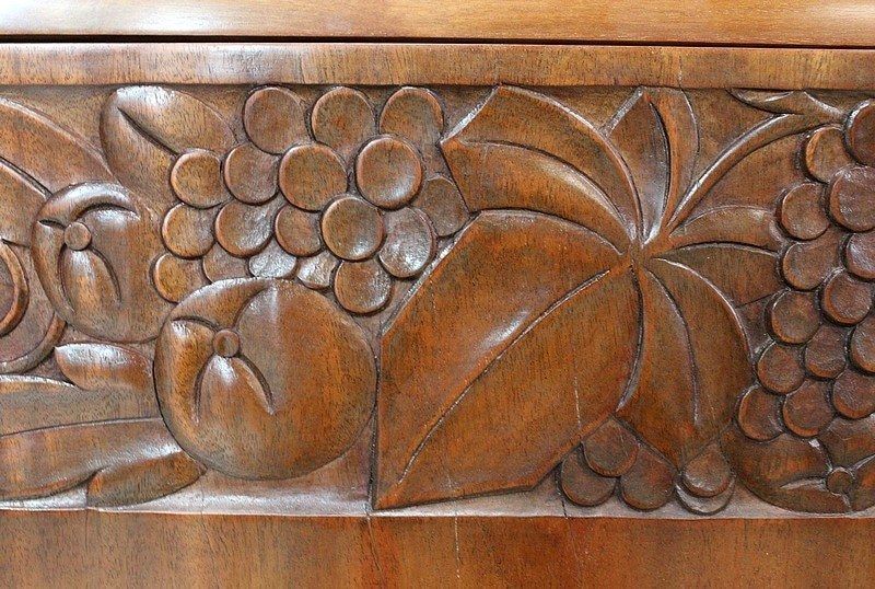 3656.5 Art Deco Sideboard In Solid Mahogany 1920 photo