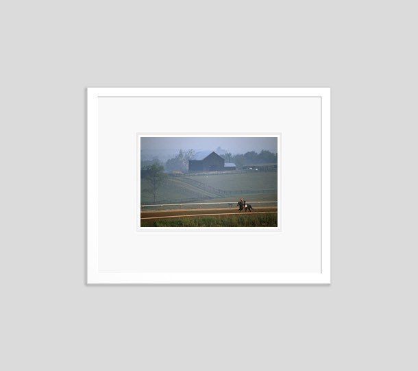 'Racehorse Exercise' 1984 C Type Limited Edition Print Framed In White