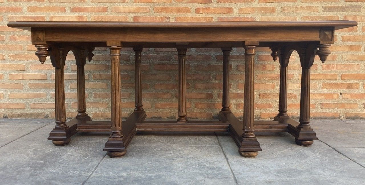Late 19th Century Spanish Carved Church Table Or Altar With Wood Stretchers photo Furniture